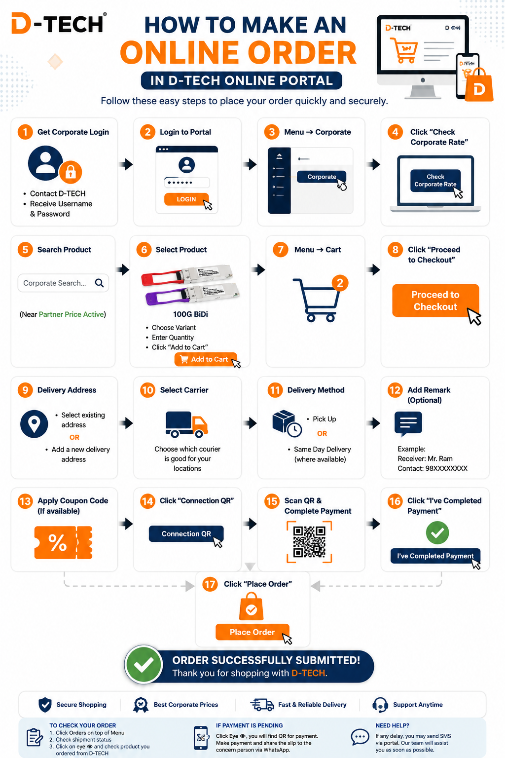 How to Make an Online Order in D-TECH Online portal